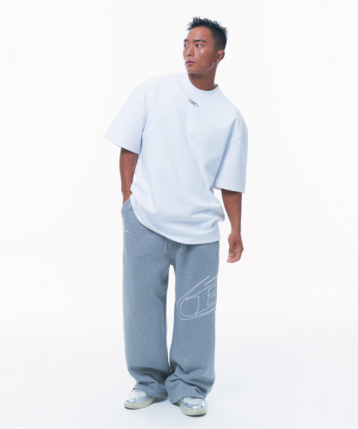 SILVER B OVER FIT T-SHIRTS [WHITE]