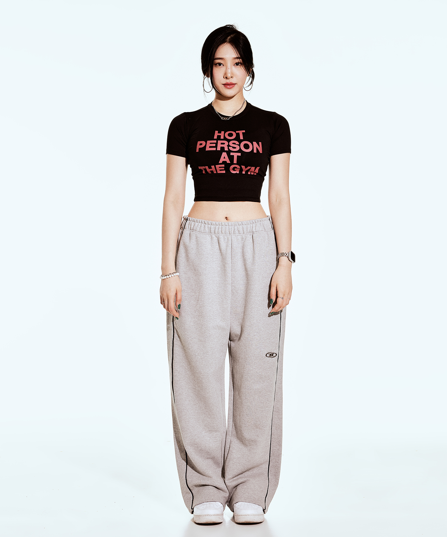 AT THE GYM CROP T-SHIRTS [BLACK]