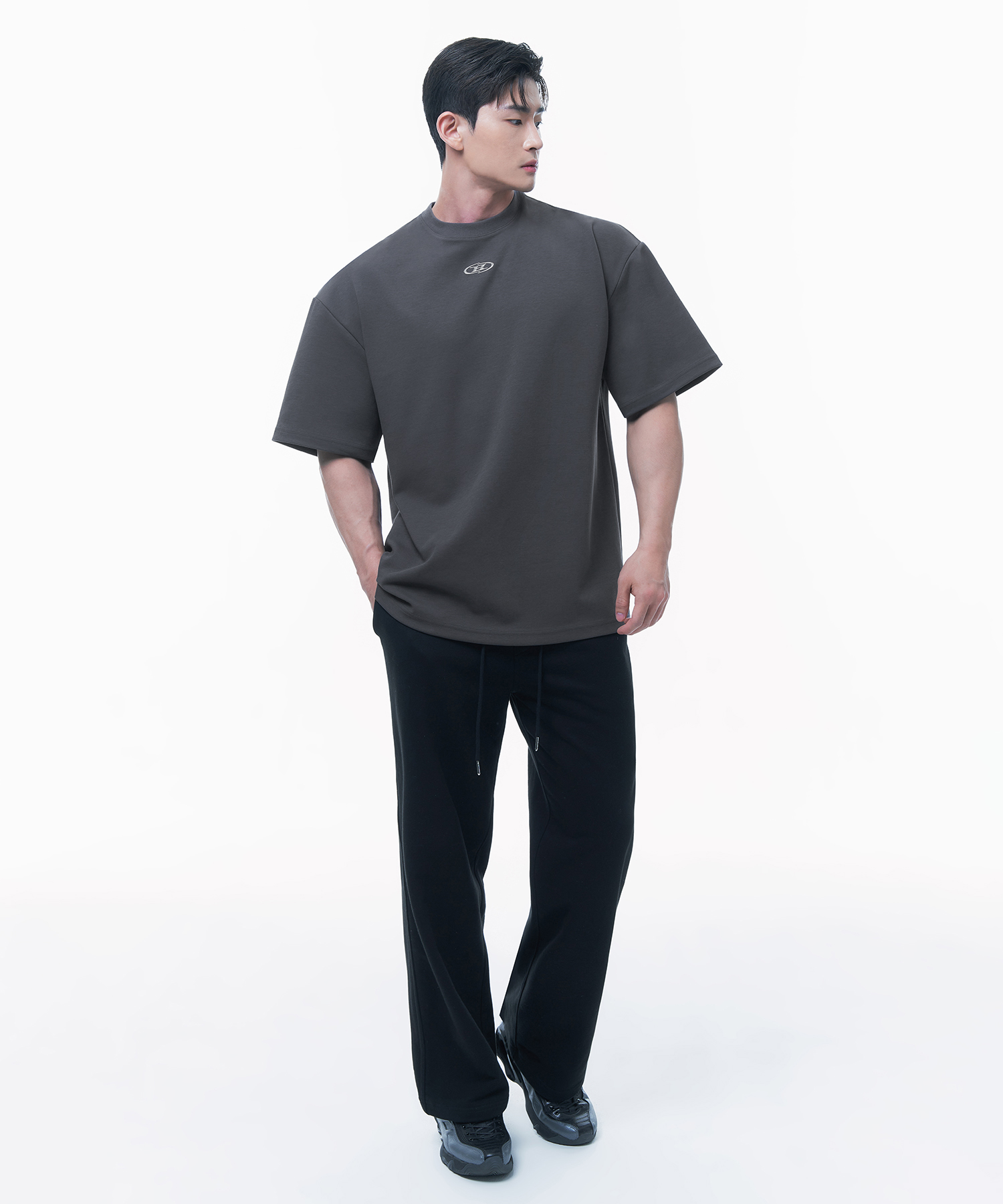 SILVER B OVER FIT T-SHIRTS [CHARCOAL]